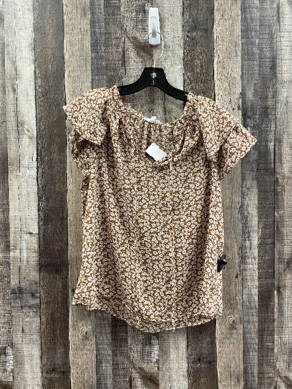 Floral Print Top Short Sleeve Cme, Size L