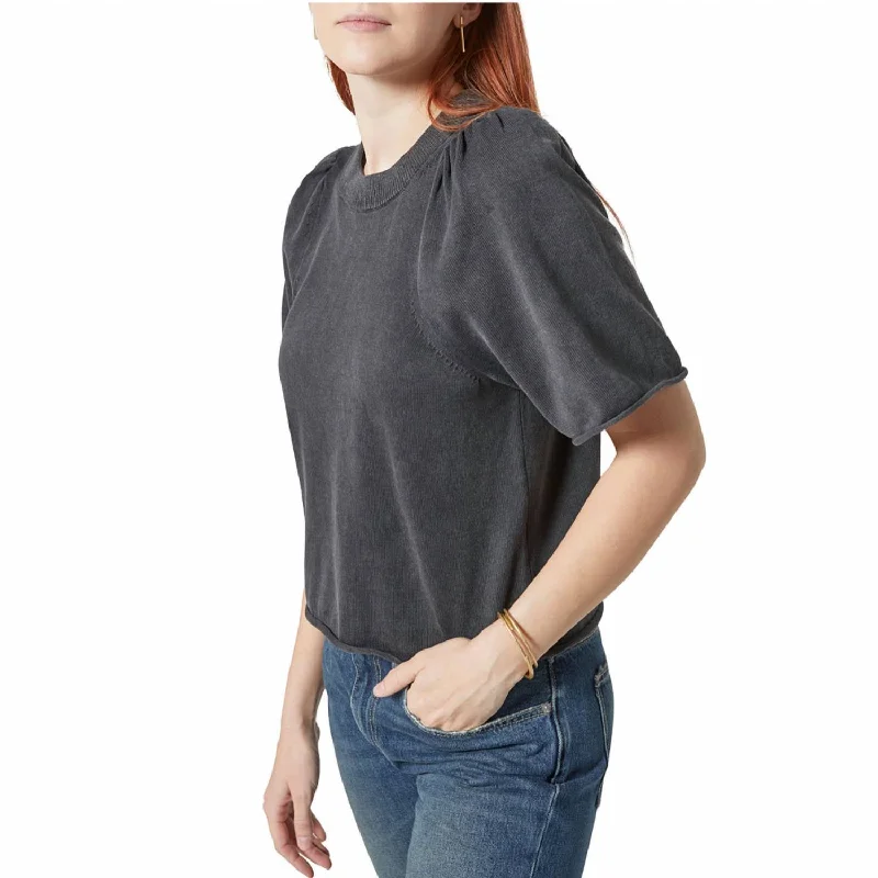 Janez Short Sleeve Top In Black