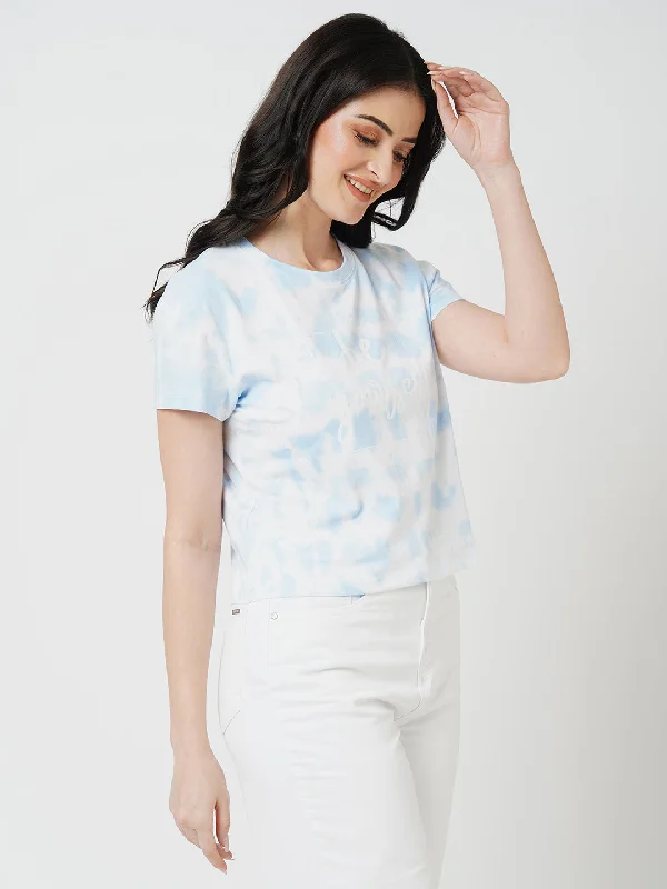 Women Sky Tie & Dye Short Sleeves T-shirt