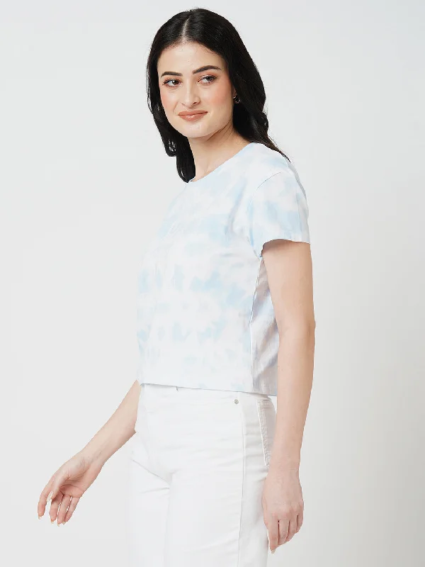 Women Sky Tie & Dye Short Sleeves T-shirt