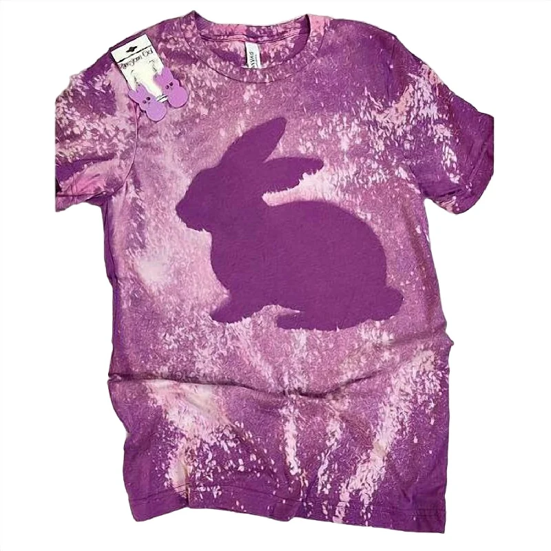 Women's Bleached Bunny Tee In Purple