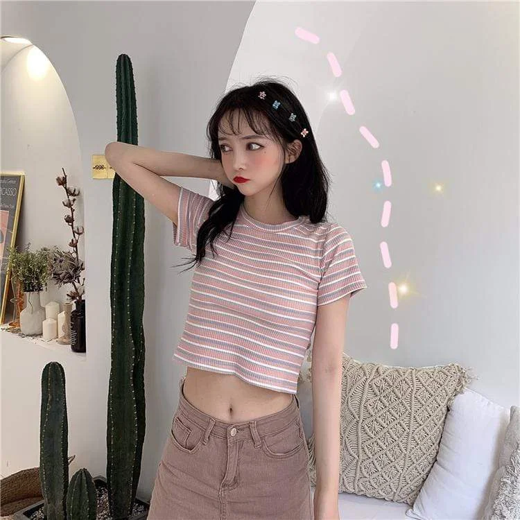 Women's Kintted Striped T-shirt