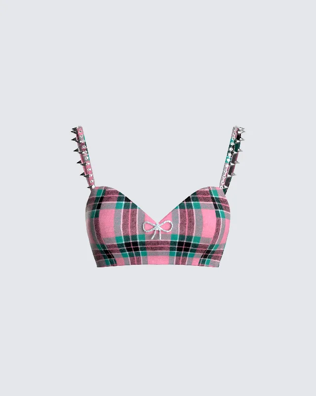 Amanda Multi Plaid Crop Top