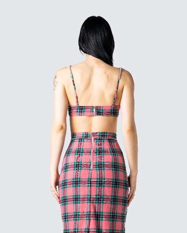 Amanda Multi Plaid Crop Top