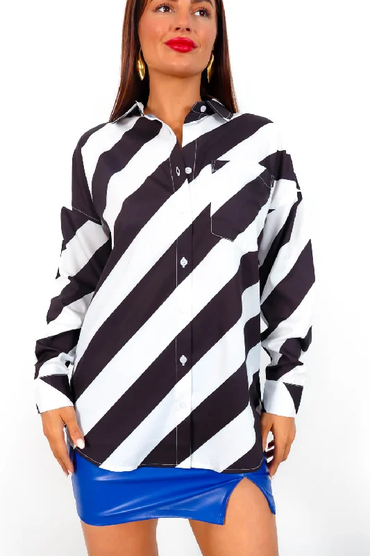 Dont Get Shirty - Monochrome Stripe Shirt