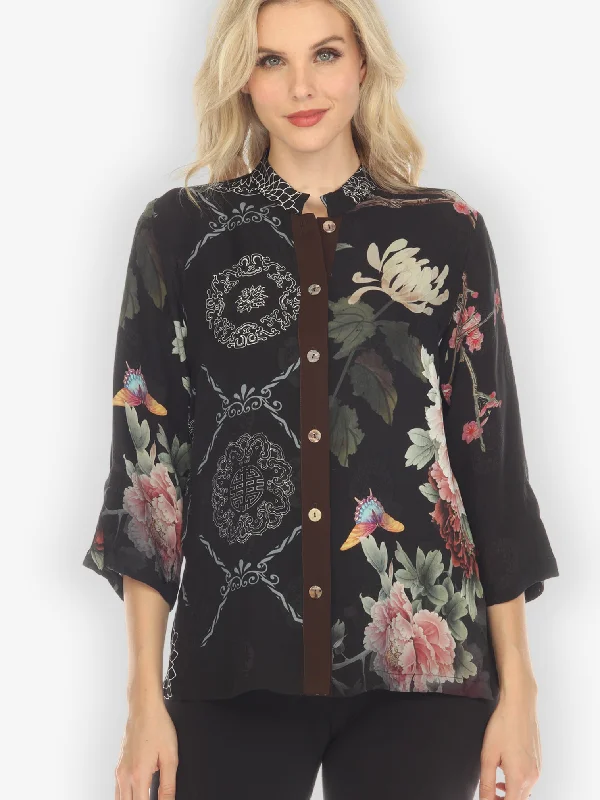 Flowers on Botanical Believers Silk Blouse