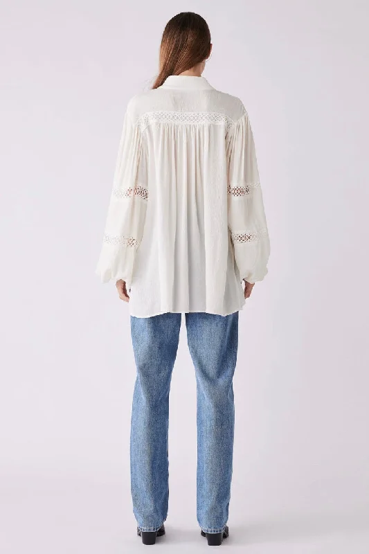 Harp Ivory Front Button Blouse