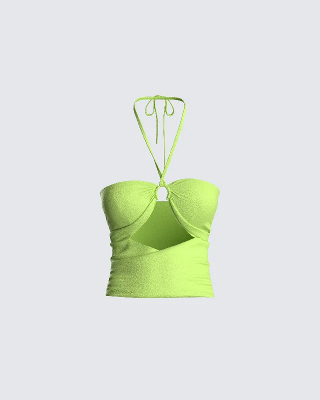 Jolene Green Cropped Top