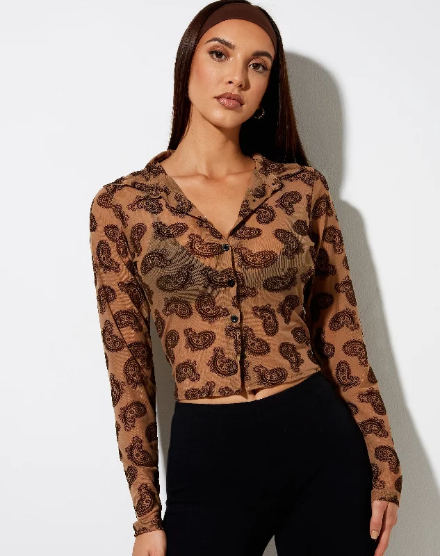 Kelly Shirt in Persian Night Flock Brown