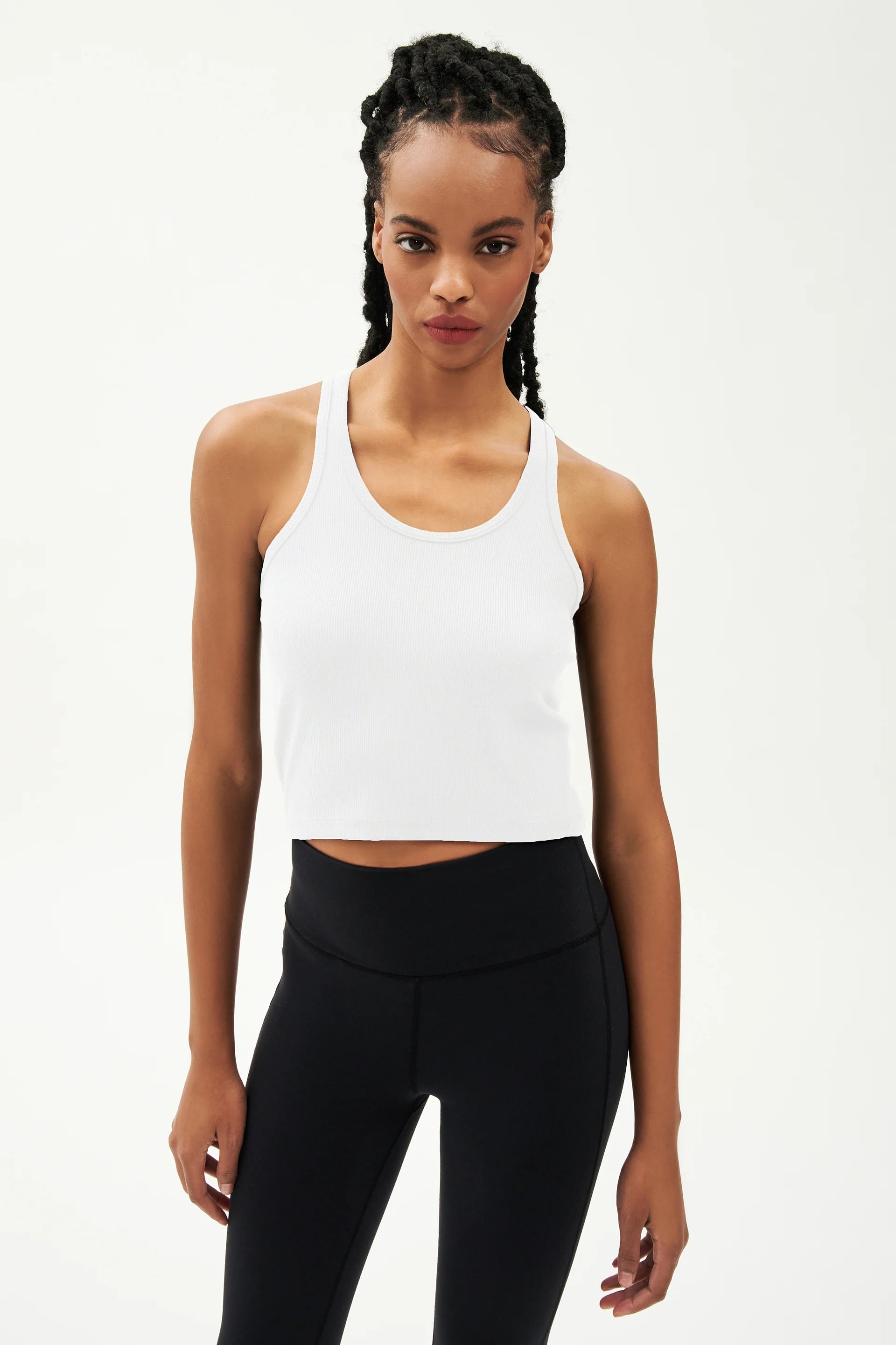 SPLITS59 | Ashby Rib Crop - White