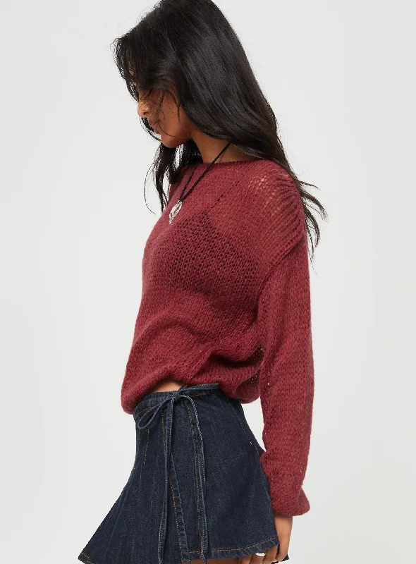 Daja Knit Jumper Burgundy