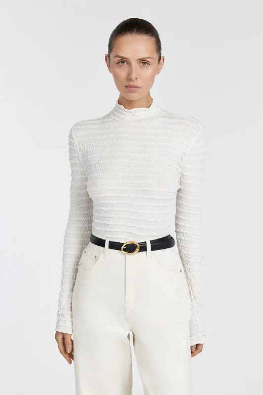 HENDRICK CREAM LONG SLEEVE KNIT TOP