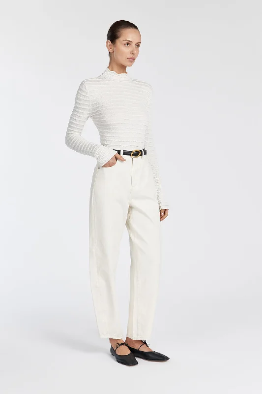 HENDRICK CREAM LONG SLEEVE KNIT TOP