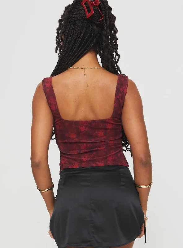 Rehna Top Red Floral Rehna Top Red Floral