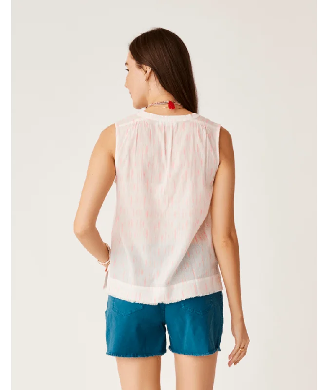 Carve Designs Dylan Tank-Electric Coral Ikat