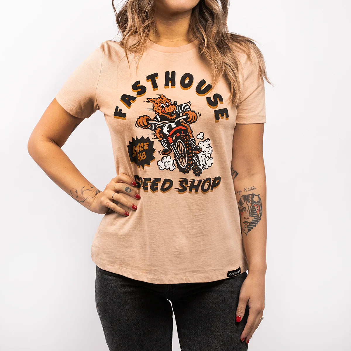 Fasthouse Wolfpack Women's Tee - Sand Dune