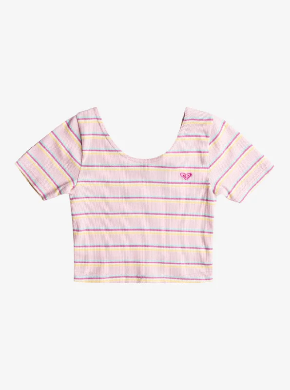 Girls 4-16 Happiest Year Knit - Pirouette Surf Happy Stripe Rg