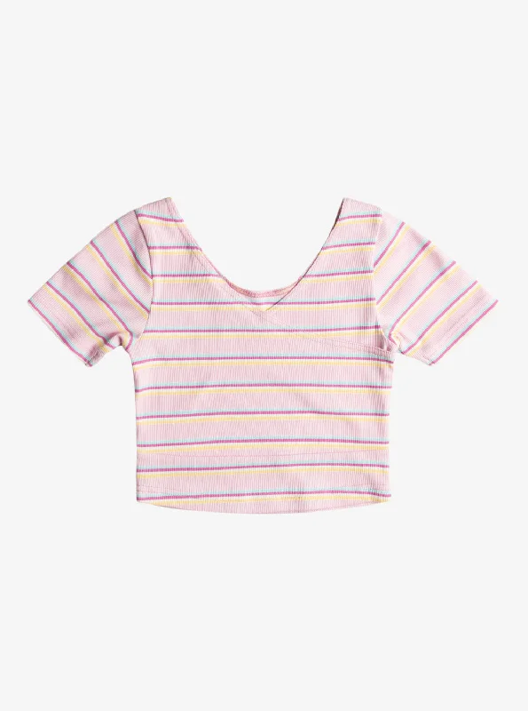 Girls 4-16 Happiest Year Knit - Pirouette Surf Happy Stripe Rg