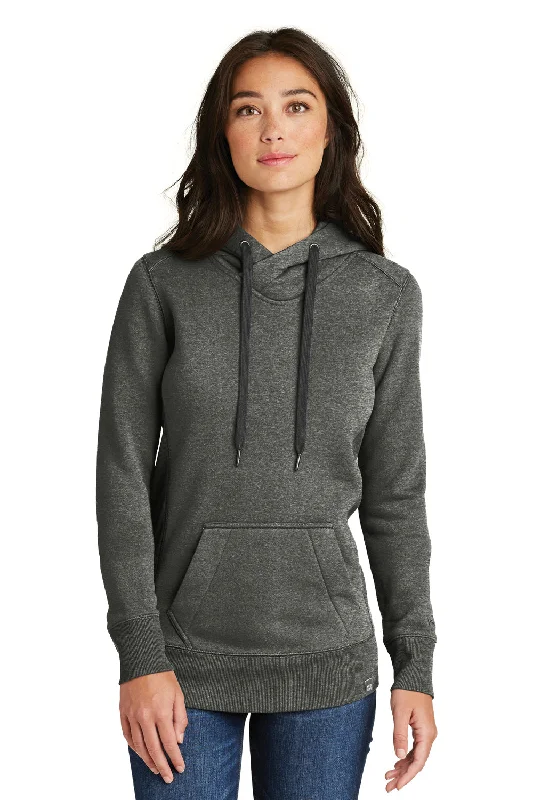 New Era Womens Sueded French Terry Hooded Sweatshirt Hoodie - Black Twist