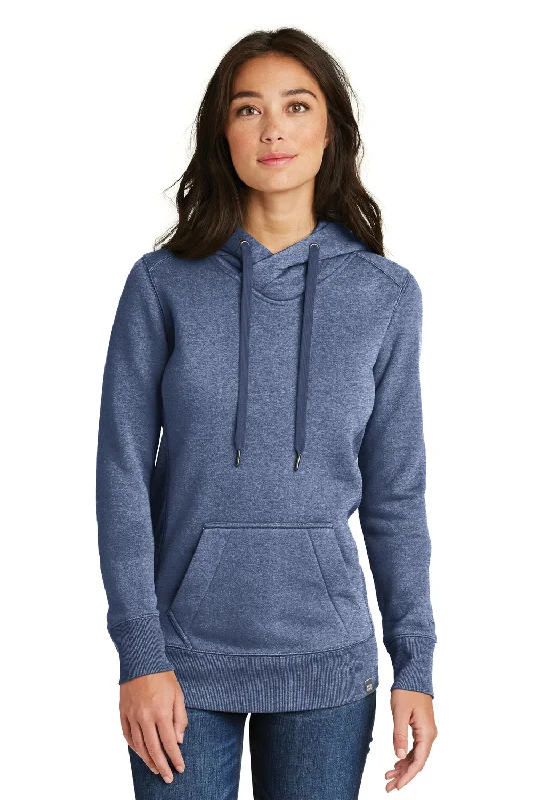 New Era Womens Sueded French Terry Hooded Sweatshirt Hoodie - Dark Royal Blue Twist