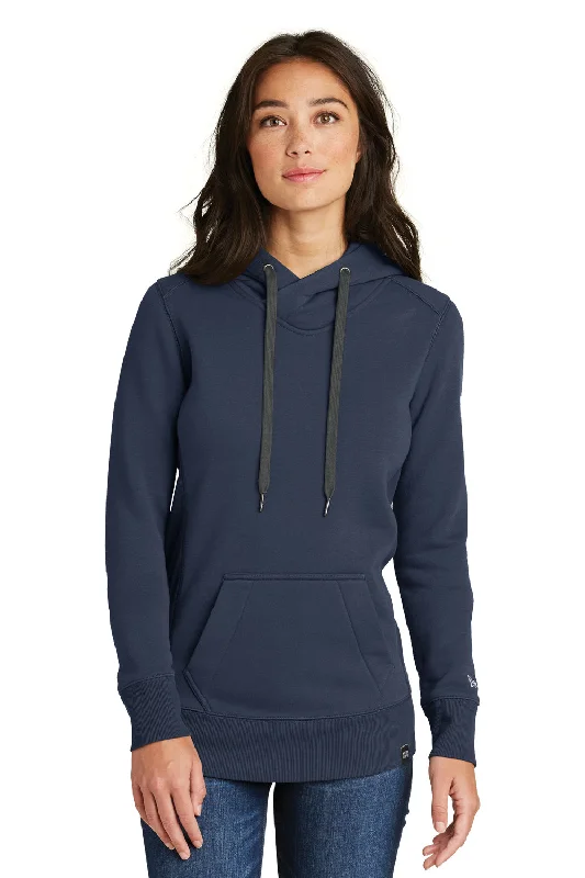 New Era Womens Sueded French Terry Hooded Sweatshirt Hoodie - Navy Blue