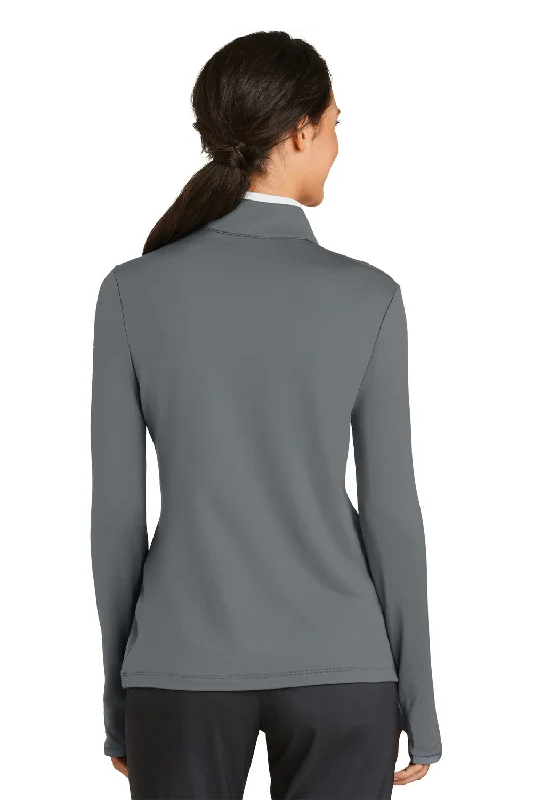 Nike Womens Dri-Fit Moisture Wicking 1/4 Zip Sweatshirt - Dark Grey/White