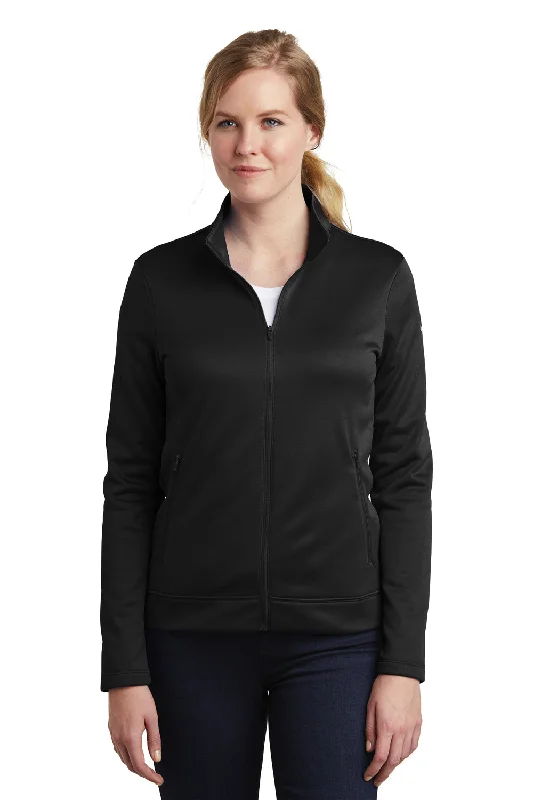 Nike Womens Therma-Fit Moisture Wicking Fleece Full Zip Sweatshirt - Black