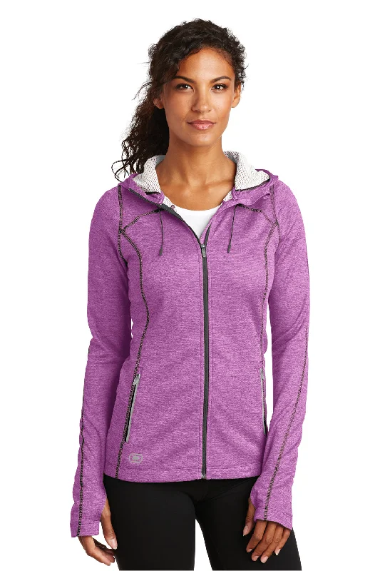 Ogio Womens Endurance Pursuit Full Zip Hooded Sweatshirt Hoodie - Impact Purple - Closeout