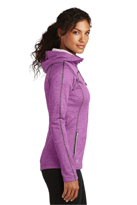 Ogio Womens Endurance Pursuit Full Zip Hooded Sweatshirt Hoodie - Impact Purple - Closeout