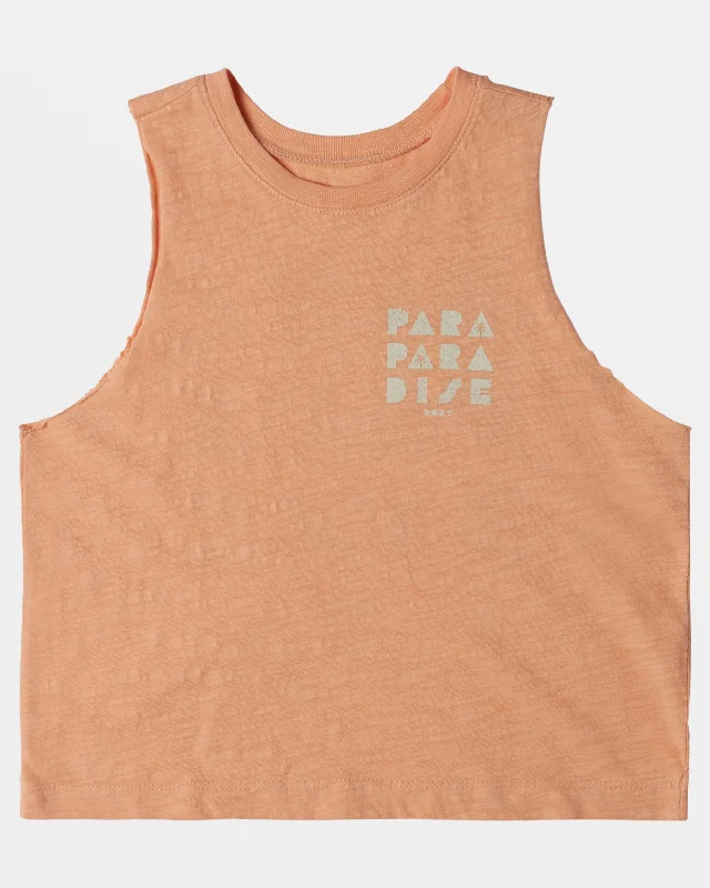 Girls 4-16 Para Paradise Cropped Tank Top - Peach Nougat