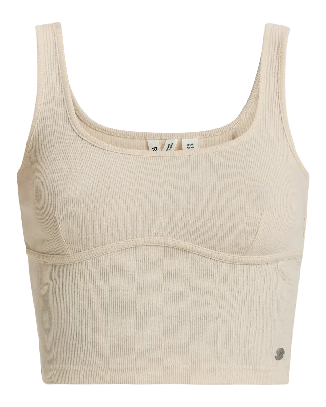 Pretty Please Tank Crop Top - Parchment