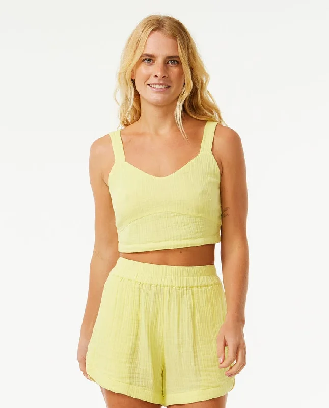 Rip Curl Premium Surf Crop Tank-Bright Yellow