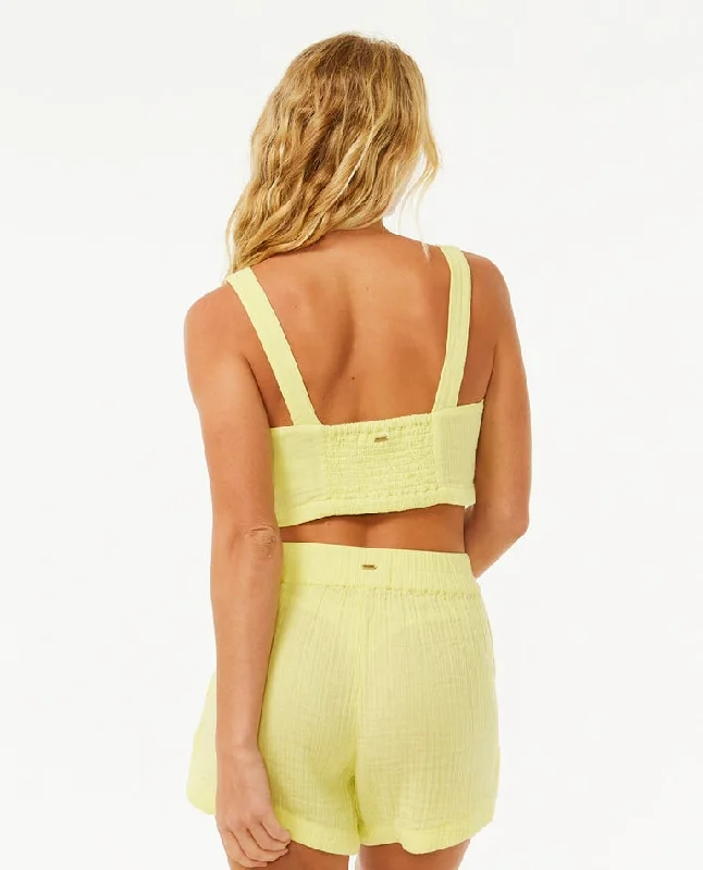 Rip Curl Premium Surf Crop Tank-Bright Yellow