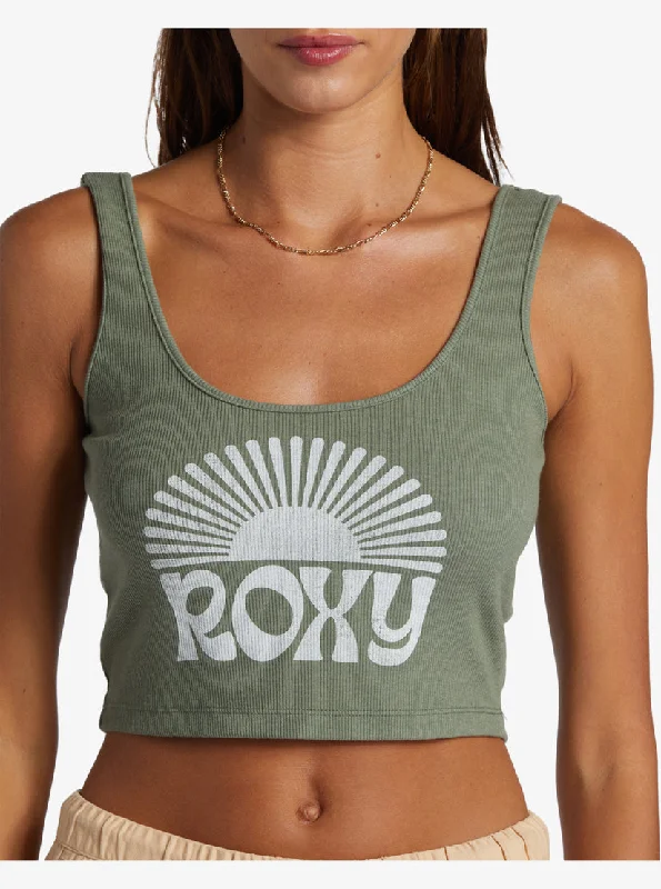 Roxy Rise And Shine Dive In Tank-Agave Green