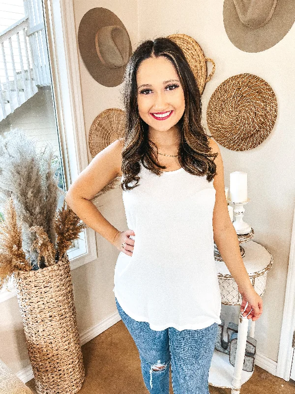 Always On Time Scoop Neck Tank Top in Ivory