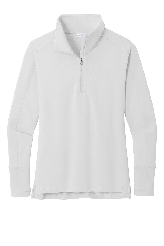 Sport-Tek Womens Flex Fleece Moisture Wicking 1/4 Zip Sweatshirt - White